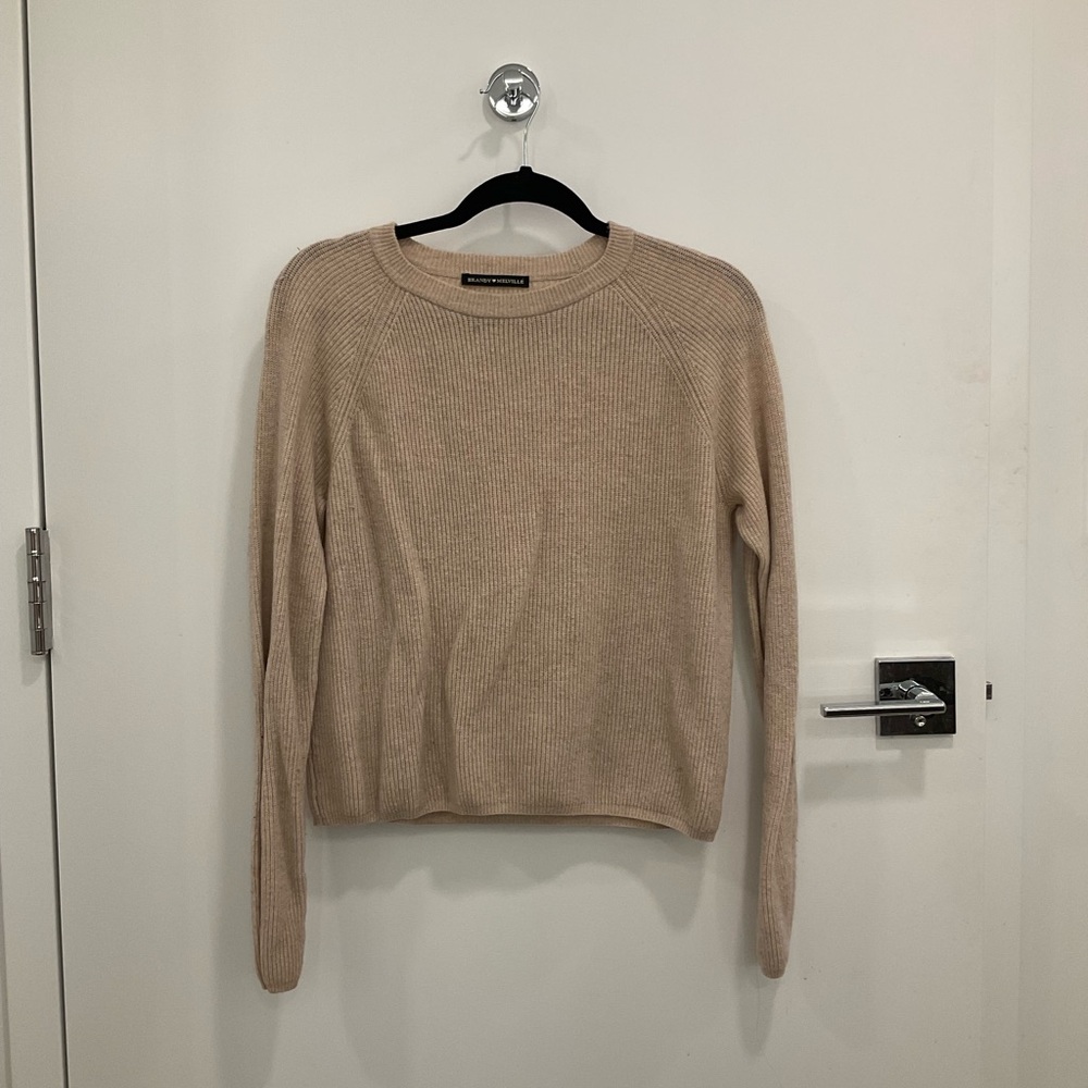 Brandy Melville Cream Crew Neck Sweater